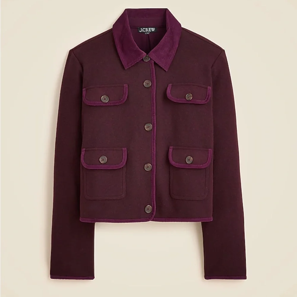 J. Crew Women's Oxblood Knit Jacket with Wool Blend - Picture 1 of 9